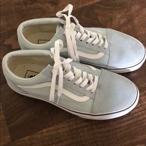 Baby blue suede old skool vans